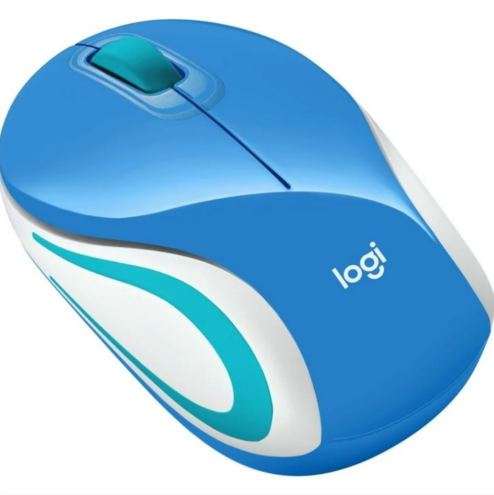 Logitech M187 Ultra Portable Wireless Mouse, USB Nano Receiver, Blue